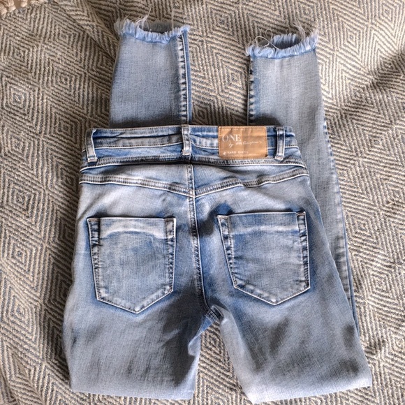 ONE TEASPOON DENIM “YARD BIRDS” SKINNY JEANS HIDDEN BUTTON FLY RAW HEM - Picture 9 of 15